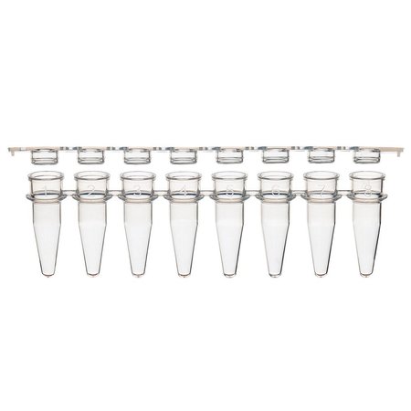 GLOBE SCIENTIFIC PCR 8-strip tubes, 0.2mL, PP, natural PK PCR-STR-02F